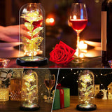 Forever Rose Gift | Galaxy Glass Rose Flower and Butterfly LED Light