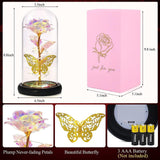 Forever Rose Gift | Galaxy Glass Rose Flower and Butterfly LED Light